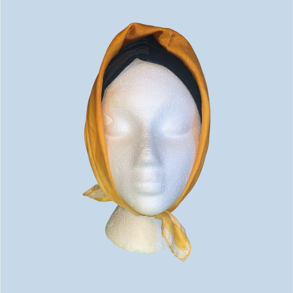 Vintage 70s Yellow Halston Kerchief Scarf